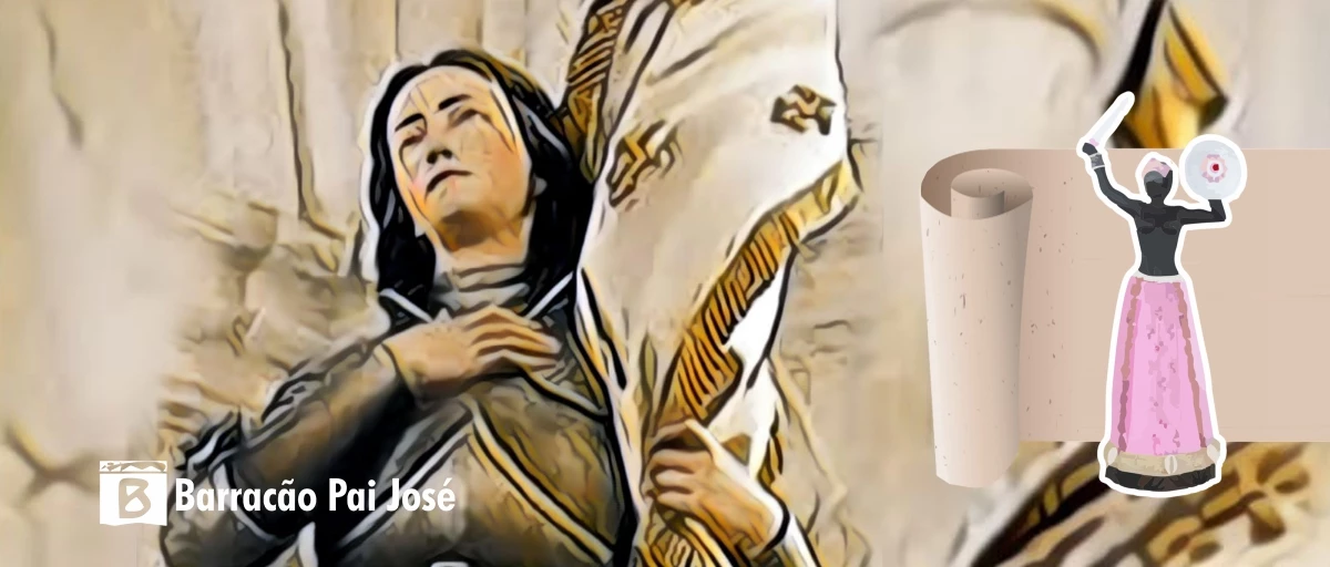 Representação visual da Orixá Obá, a amazona das águas revoltas