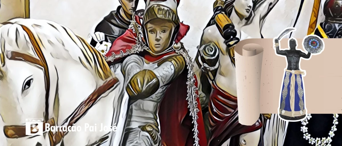 Representação visual do Orixá Ogum, o senhor da lei e dos caminhos