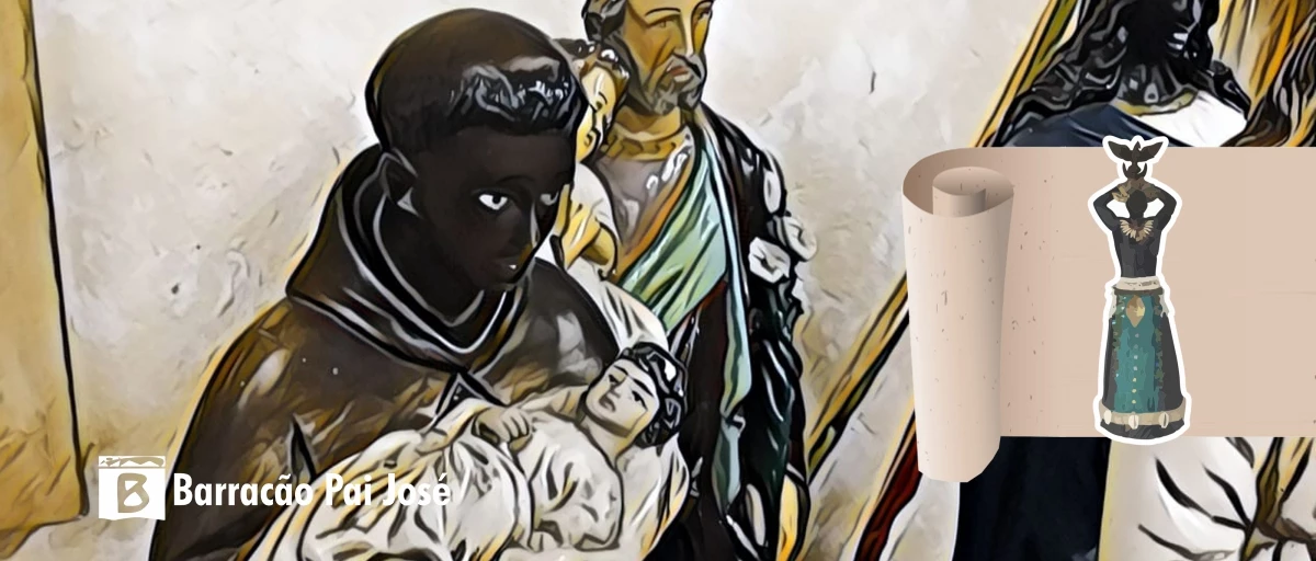 Representação visual do Orixá Ossain, o senhor das folhas sagradas